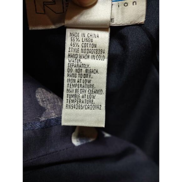 NYGARD Collection 4 Petite Maxi Lined Faux Wrap Skirt Navy And Light Blue Floral - Picture 3 of 11